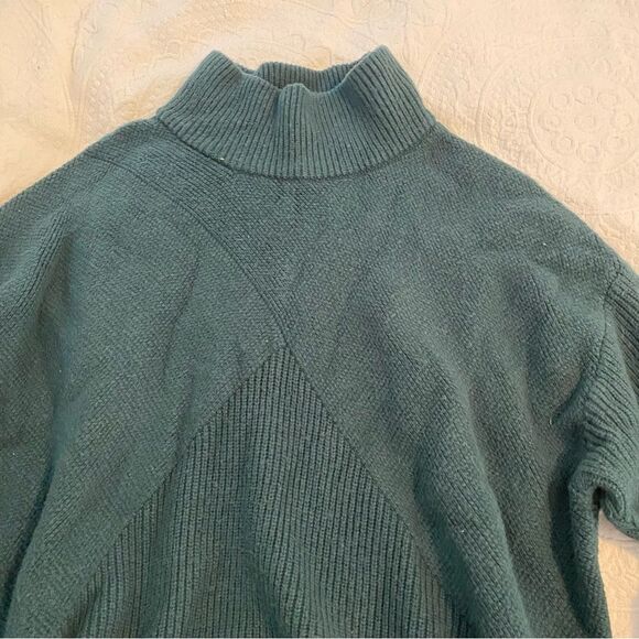 Talbots size 3Xp Dark Evergreen Ribbed Turtleneck Flowy Wool Blend Sweater - Picture 5 of 10